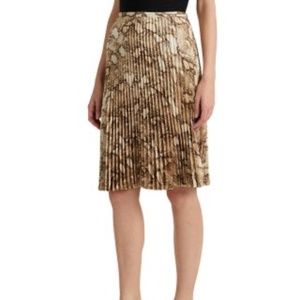 Lauren Ralph Lauren Snakeskin Print Pleated Skirt SZ 14 NEW